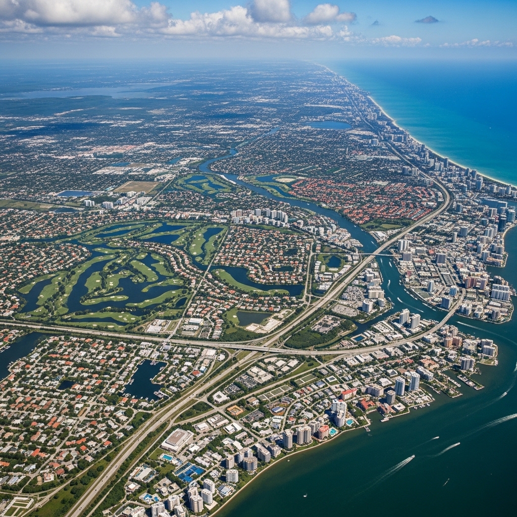 South Florida aerial coastline view